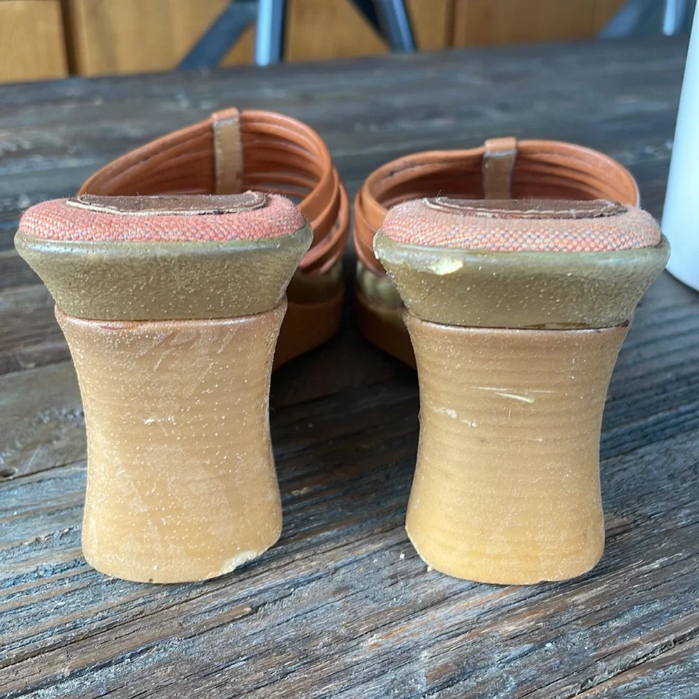 Vintage‎ CELINE soft soled strap wedge sandals